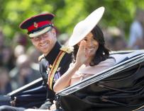 Meghan y Harry brillan tras su luna de miel en el desfile en honor a la reina Isabel II