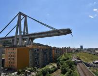 Fotografía del puente Morandi en Génova.