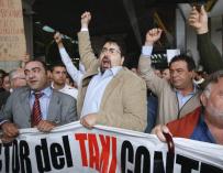 José Antonio Parrondo, hoy líder de la VTC, en una manifestación contra el intrusismo en el sector del taxi en 2009.
