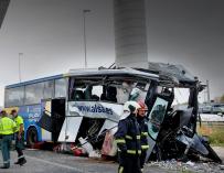 Accidente de un autobús en Avilés