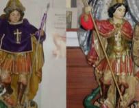 La talla de San Miguel, antes y después