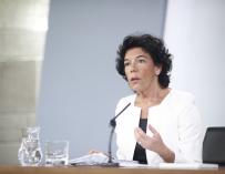 La portavoz del gobierno, Isabel Celaá, comparece después del Consejo de Ministr