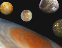 Fotografía de las lunas de Júpiter
