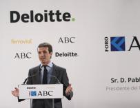 El presidente del PP, Pablo Casado, participa en el Foro ABC-Deloitte en Madrid