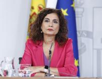 La ministra de Hacienda, María Jesús Montero, tras el Consejo de Ministros