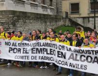Protesta en Avilés contra el cierre de Alcoa.