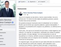Post de Pedro Sánchez en su Facebook