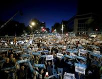 Protesta por la encarcelación de Sánchez y Cuixart