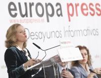 Nadia Calviño participa en los Desayunos Informativos de Europa Press