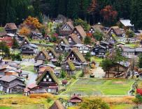 Fotografía de unas casas japonesas.