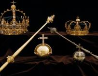 Coronas y objetos de valor de la familia real sueca. (Foto: Sky News).