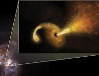 Primera visión de un agujero negro en erupción tras tragar una estrella