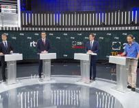 Sánchez y Rivera copan el debate con Casado e Iglesias de convidados de piedra