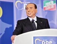 El presidente de Forza Italia, Silvio Berlusconi, durante un acto en Fiuggi, Italia, el 23 de septiembre de 2018. (EFE / EPA / FEDERICO PROIETTI)