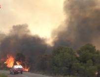El incendio de Tarragona sigue descontrolado