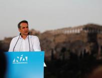 El candidato a la presidencia de Grecia, Mitsotakis. / EFE