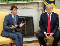 Trump y Trudeau reunidos en la Casa Blanca