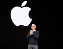 El CEO de Apple, Tim Cook, durante la presentación de Apple TV+. / Apple