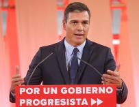 Pedro Sánchez en la presentación del "programa común progresista".
