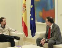 Termina después de más de hora y media la reunión entre Rajoy e Iglesias, el doble que con Pedro Sánchez