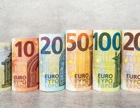 Fotografía de billetes de euro.