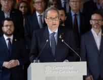 El presidente de la Generalitat, Quim Torra durante el discurso. /EP