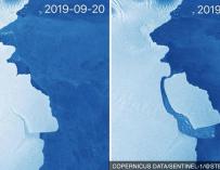Fotografía del iceberg D28 que se separó en la Antártida.