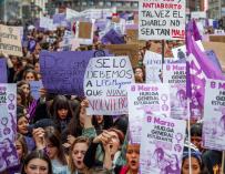 Concentración del Sindicato de Estudiantes en la Puerta del Sol por la huelga feminista