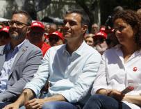 El candidato del PSOE a la Presidencia del Gobierno, Pedro Sánchez, en el acto de campaña del PSIB en las autonómicas en mayo, en la Plaza París de Palma.