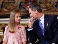 Felipe VI junto a la princesa Leonor