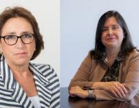 Collage de Rocio Eguiraun, directora de Bankia AM (a la izquierda) y Carmen Gimeno, presidenta no ejecutiva de Caixabank AM (a la derecha). / EP