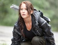 La actriz Jennifer Lawrence en la adaptación cinematográfica de `Los juegos del hambre´