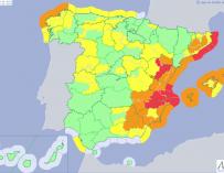 Mapa España temporal Gloria