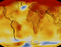 Fotografía del vídeo de la NASA sobre el calentamiento de la Tierra.