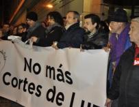 Protesta contra la pobreza energética celebrada en Zaragoza en 2017.