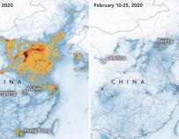 NASA coronavirus mapa China contaminación