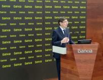 El presidente de Bankia, José Ignacio Goirigolzarri, durante la presentación de resultados de 2019.