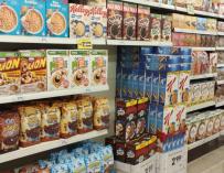 Lineal de cereales de supermercado