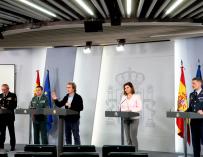 Rueda de prensa de los expertos en Moncloa, tras su reunión diaria