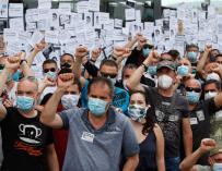 Protesta empleados Nissan Barcelona concesionarios
