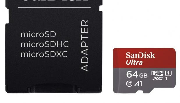Fotografía de la tarjeta de memoria SanDisk Ultra.