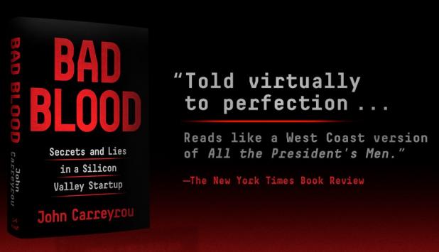 Fotografía del libro Bad Blood de John Carreyrou.