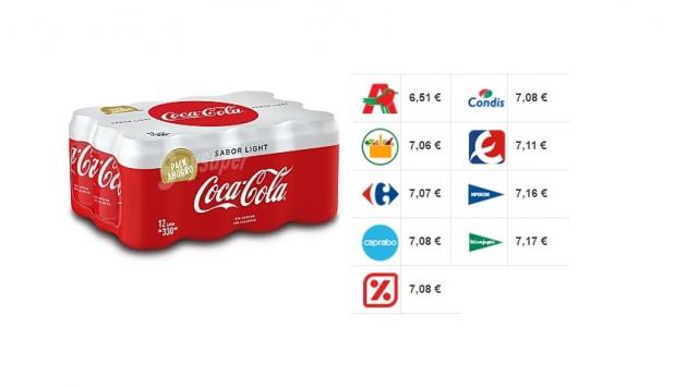 Pack 12 latas coca cola light
