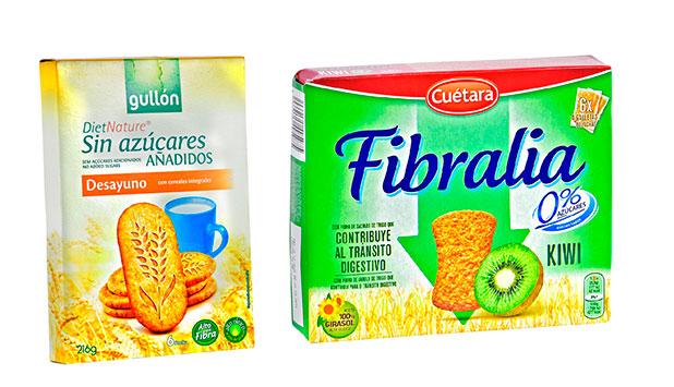 Gullón desayuno con cereales / Cuetara Fibralia Kiwi