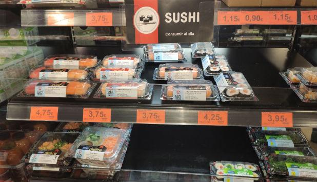 Bandejas de sushi de Mercadona