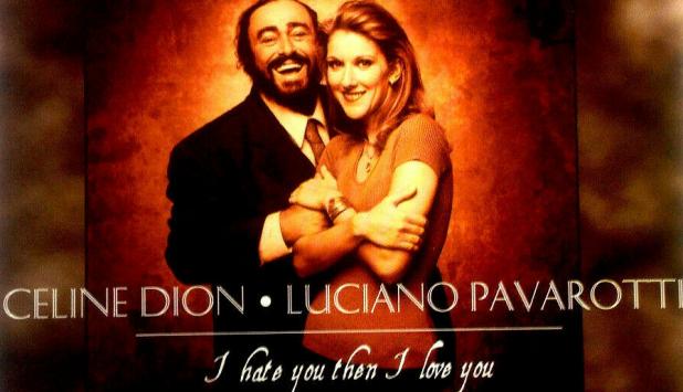 Fotografía del CD de Celine Dion y Pavarotti en Ebay.