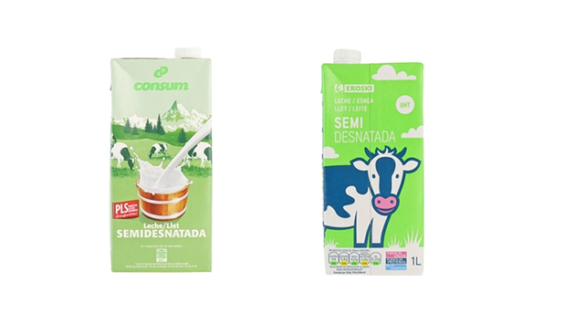 Consum y Eroski leche semidesnatada