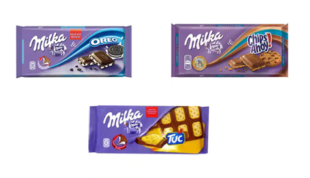 Milka: Oreo,Chips Ahoy y galletas Tuc